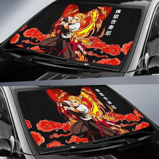 Rengoku Car Sunshade Custom Sun Breathing Skill Demon Slayer Anime Car Accessories - Gearcarcover - 2