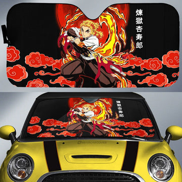 Rengoku Car Sunshade Custom Sun Breathing Skill Demon Slayer Anime Car Accessories - Gearcarcover - 1