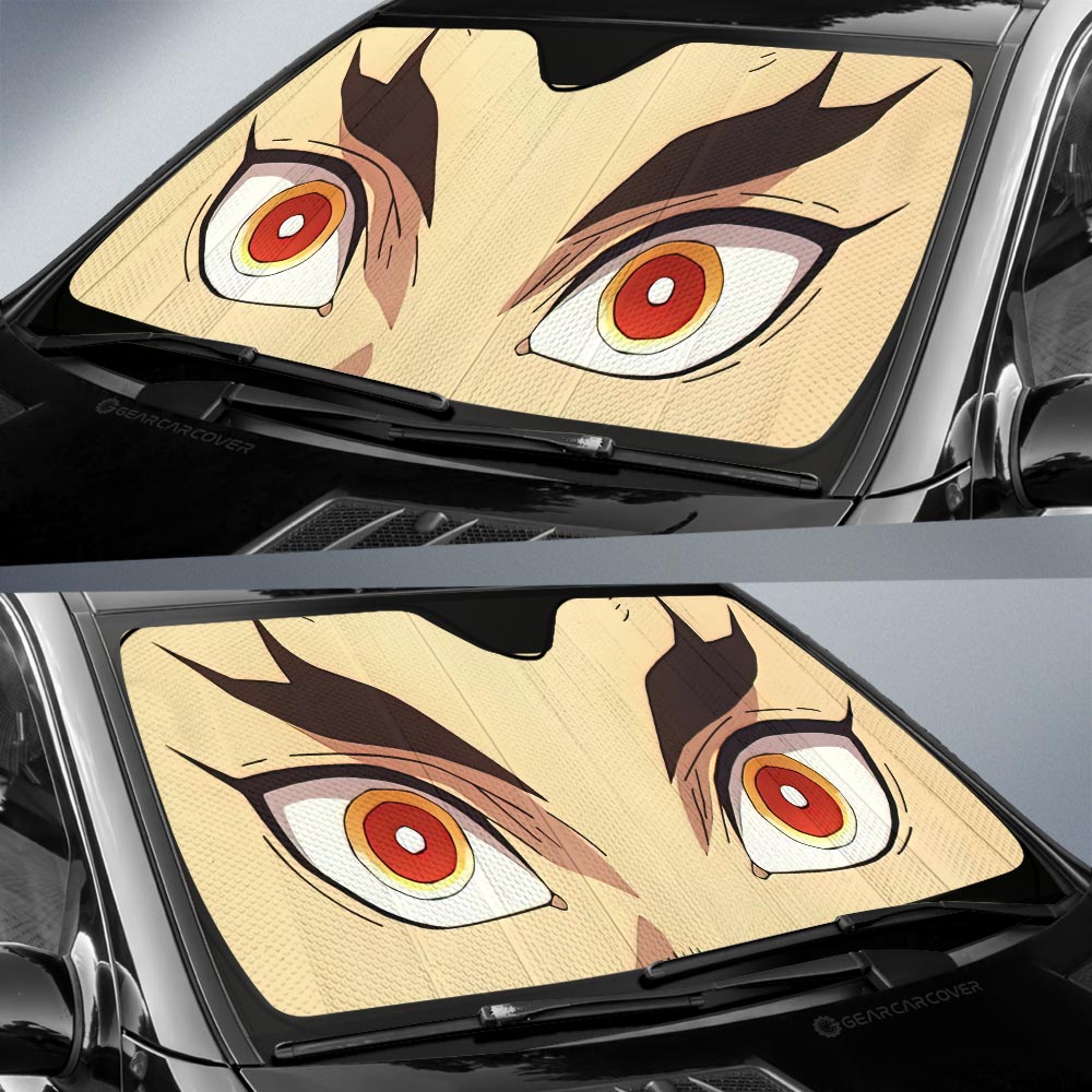 Rengoku Kyoujurou Car Sunshade Custom Demon Slayer Anime Car Accessories For Fans - Gearcarcover - 3