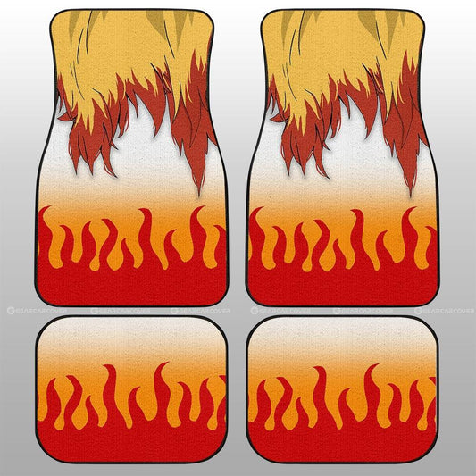 Rengoku Uniform Car Floor Mats Custom Hairstyle Demon Slayer Anime Car Interior Accessories - Gearcarcover - 2