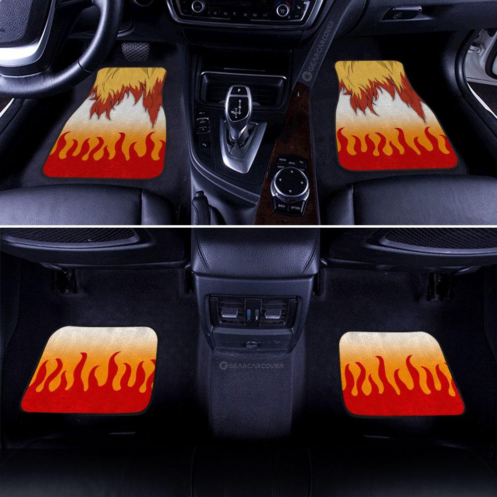 Rengoku Uniform Car Floor Mats Custom Hairstyle Demon Slayer Anime Car Interior Accessories - Gearcarcover - 3