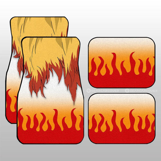 Rengoku Uniform Car Floor Mats Custom Hairstyle Demon Slayer Anime Car Interior Accessories - Gearcarcover - 1