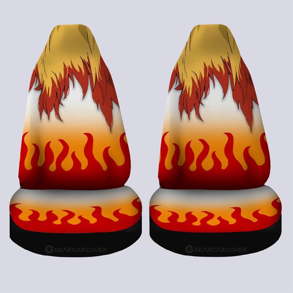Rengoku Uniform Car Seat Covers Custom Hairstyle Demon Slayer Anime Car Interior Accessories - Gearcarcover - 4