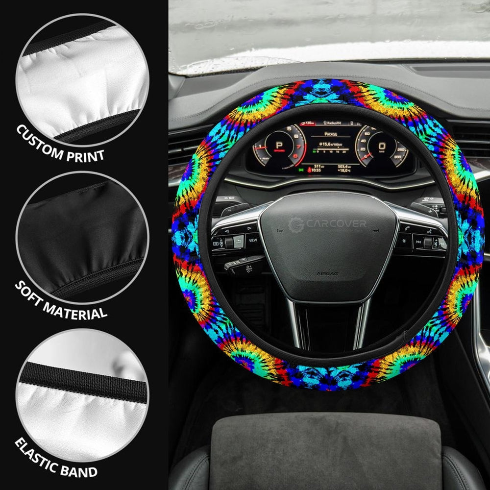 Reserve Tie Dye Steering Wheel Covers Custom Hippie Tie Dye Hippie Car Accessories - Gearcarcover - 3