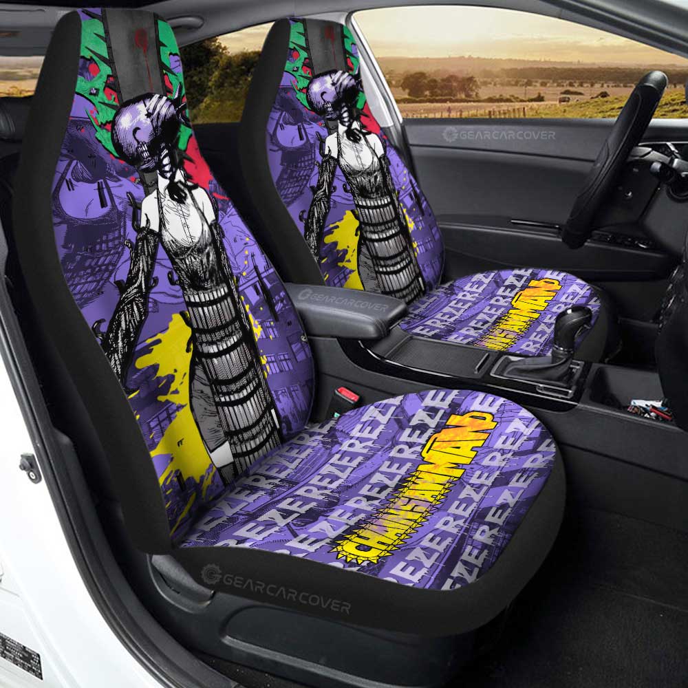 Reze Car Seat Covers Custom Chainsaw Man Anime Car Accessories - Gearcarcover - 3