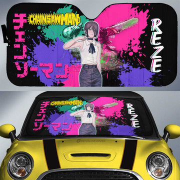 Reze Car Sunshade Custom Chainsaw Man Anime Car Accessories - Gearcarcover - 1