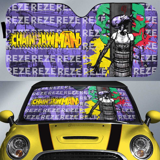 Reze Car Sunshade Custom Chainsaw Man Anime Car Interior Accessories - Gearcarcover - 1