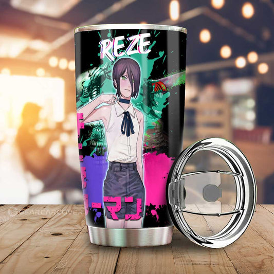 Reze Tumbler Cup Custom Chainsaw Man Anime Car Accessories - Gearcarcover - 1