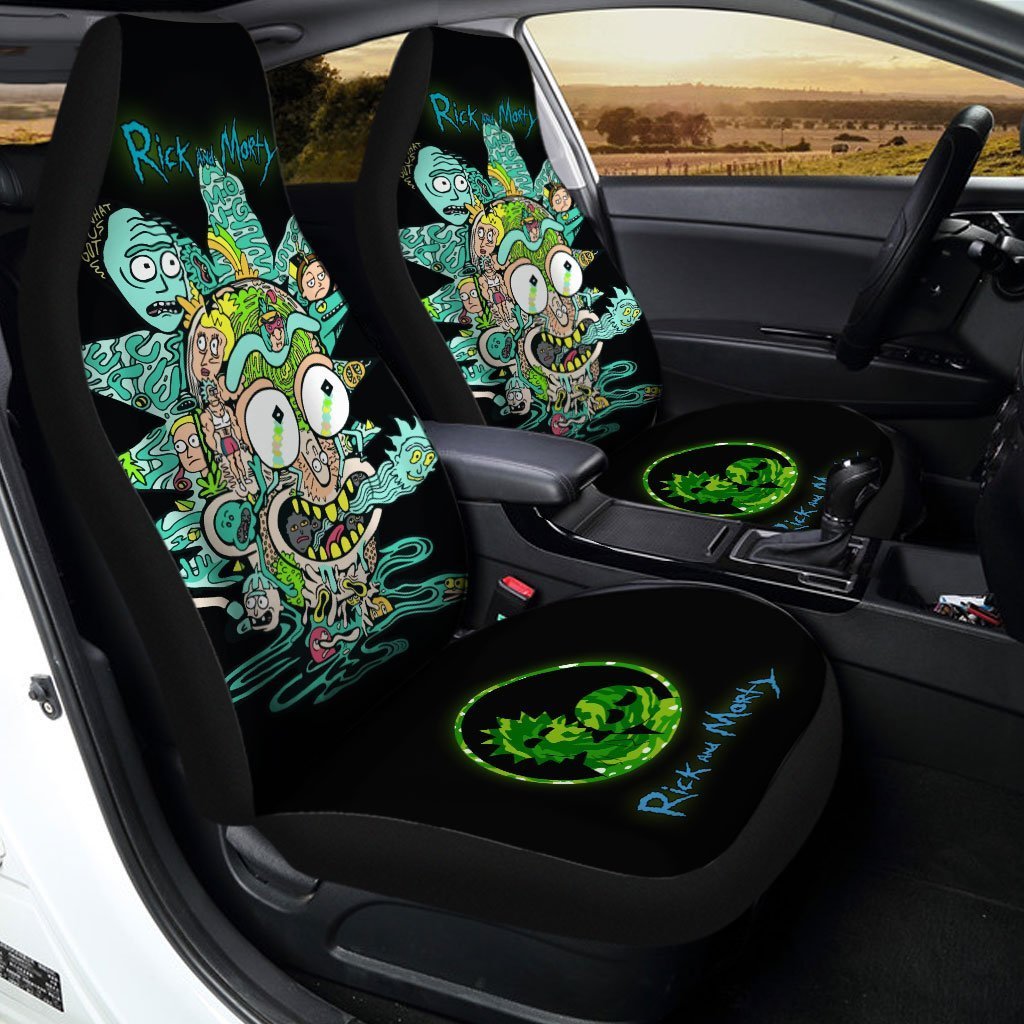 Rick and Morty Car Seat Covers Custom Funny Illusion - Gearcarcover - 2