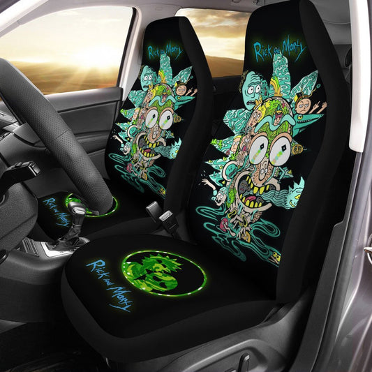 Rick and Morty Car Seat Covers Custom Funny Illusion - Gearcarcover - 1