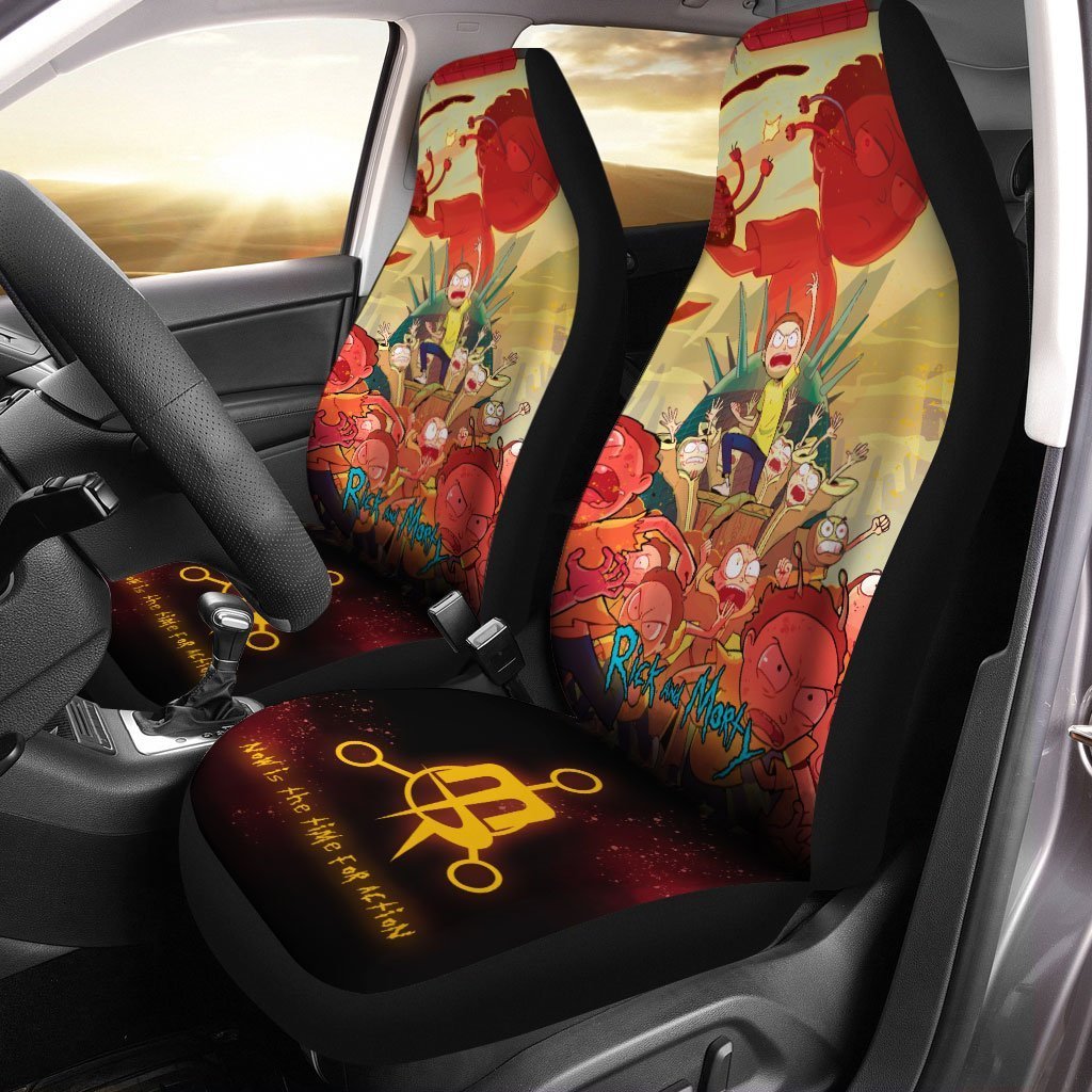 Rick and Morty Car Seat Covers Custom Now Is The Time For Action - Gearcarcover - 1