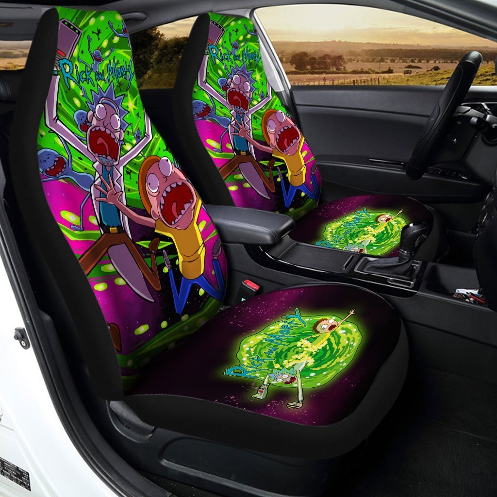 Rick and Morty Car Seat Covers Custom Screaming Funny Car Accessories - Gearcarcover - 2