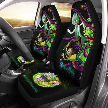 Rick and Morty Car Seat Covers Run Away From Monster - Gearcarcover - 1
