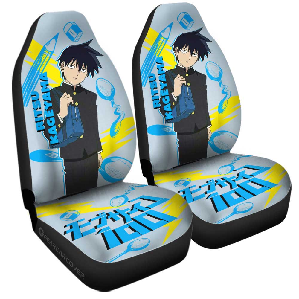 Ritsu Kageyama Car Seat Covers Custom Mob Psycho 100 Anime Car Accessories - Gearcarcover - 3