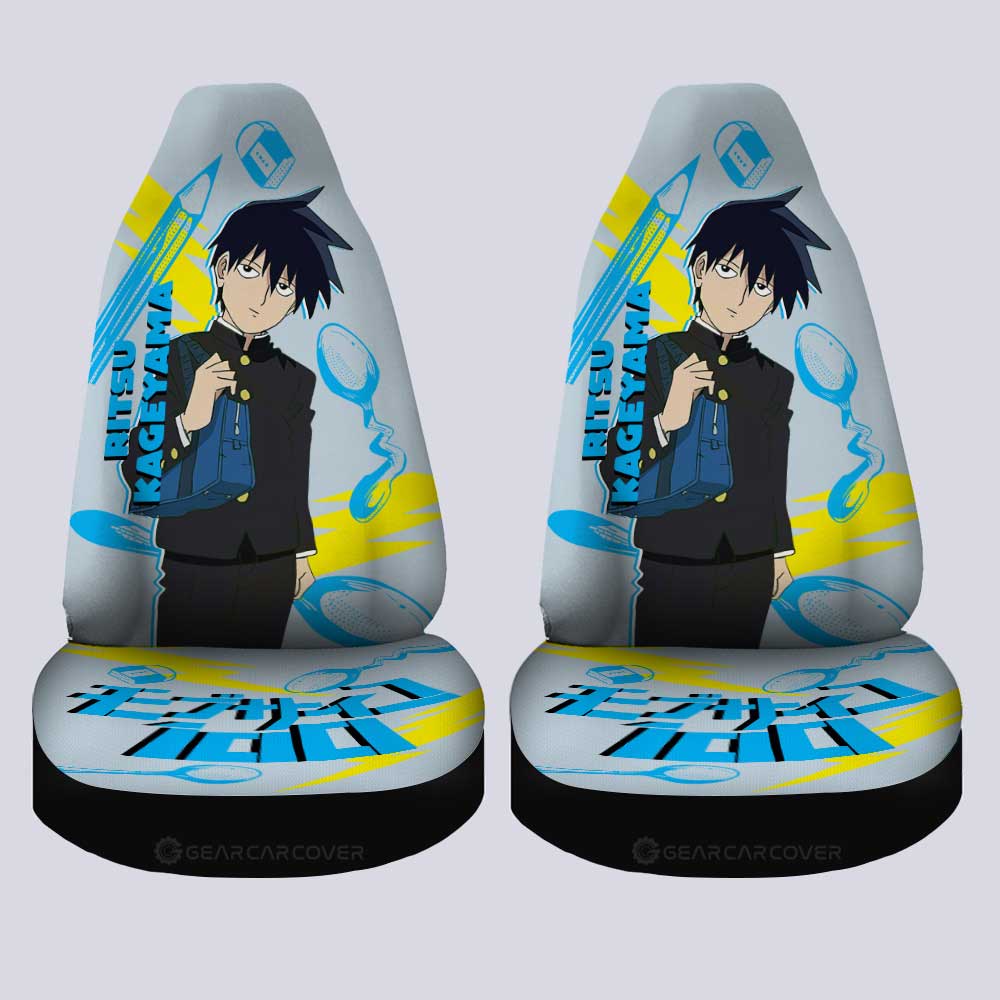Ritsu Kageyama Car Seat Covers Custom Mob Psycho 100 Anime Car Accessories - Gearcarcover - 4