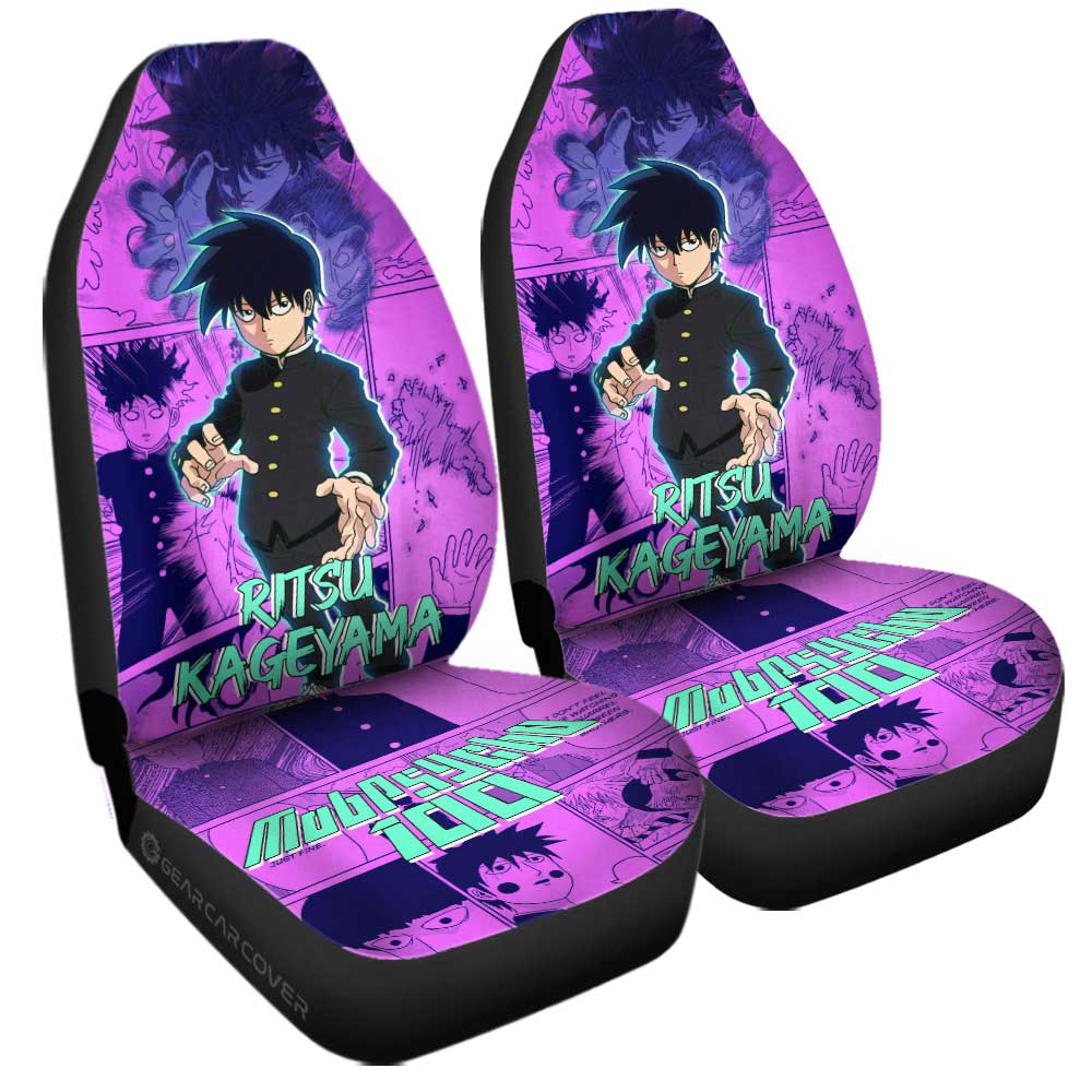 Ritsu Kageyama Car Seat Covers Custom Mob Pyscho 100 Anime Mix Manga - Gearcarcover - 3