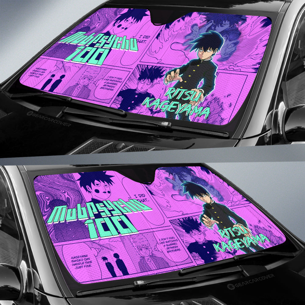 Ritsu Kageyama Car Sunshade Custom Mob Pyscho 100 Anime Mix Manga - Gearcarcover - 2