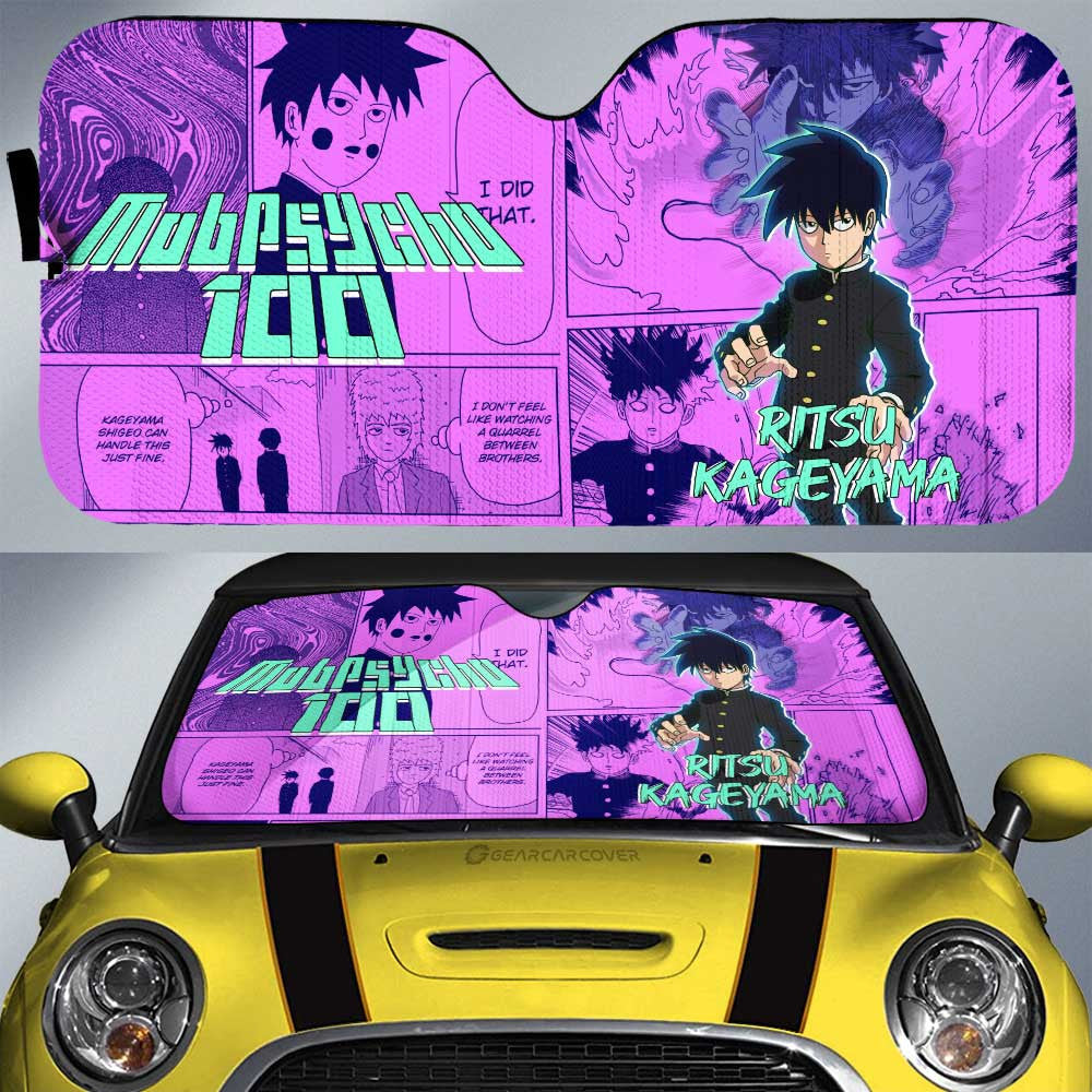 Ritsu Kageyama Car Sunshade Custom Mob Pyscho 100 Anime Mix Manga - Gearcarcover - 1