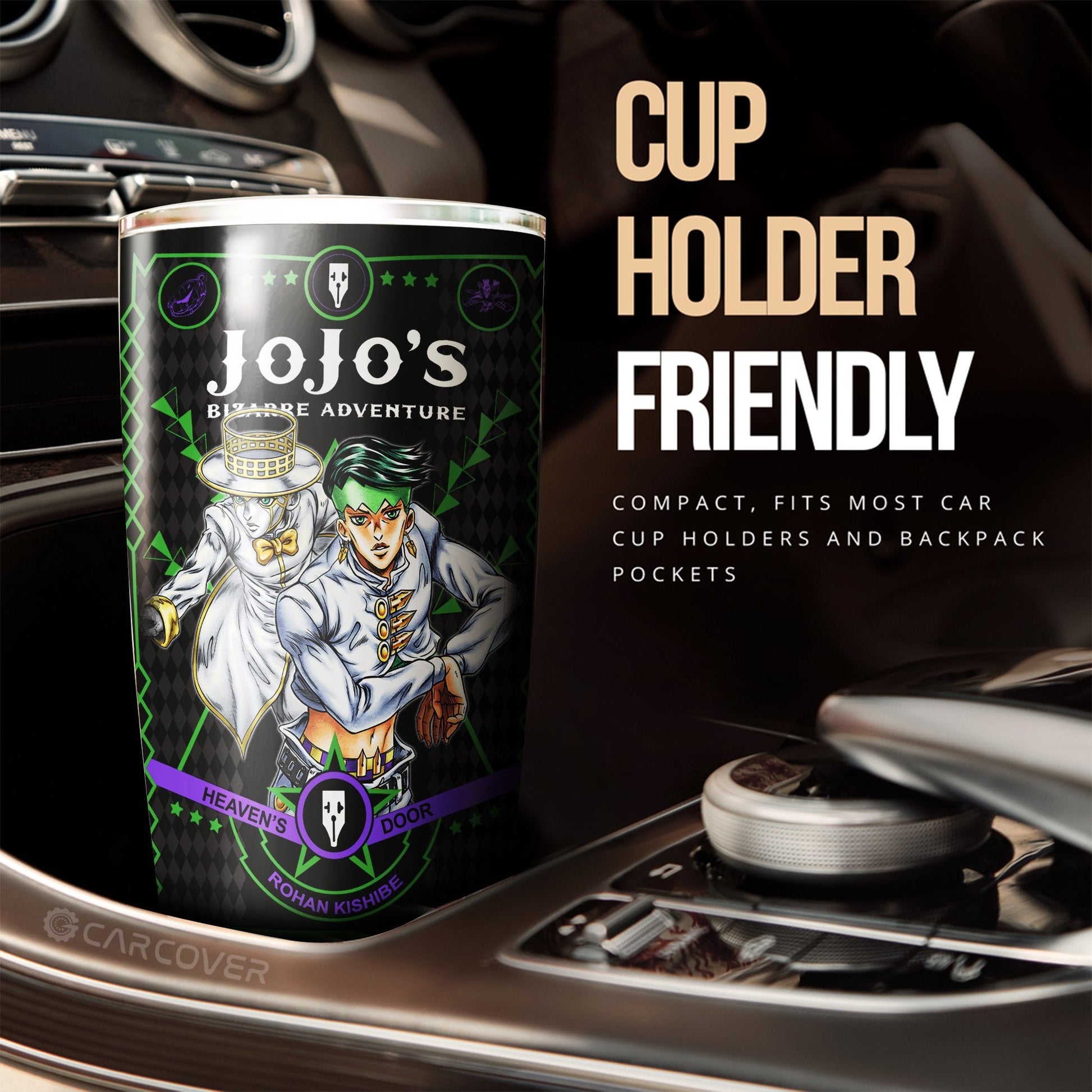 Rohan Kishibe Tumbler Cup Custom Anime JoJo's Bizarre Adventure Car Interior Accessories - Gearcarcover - 2