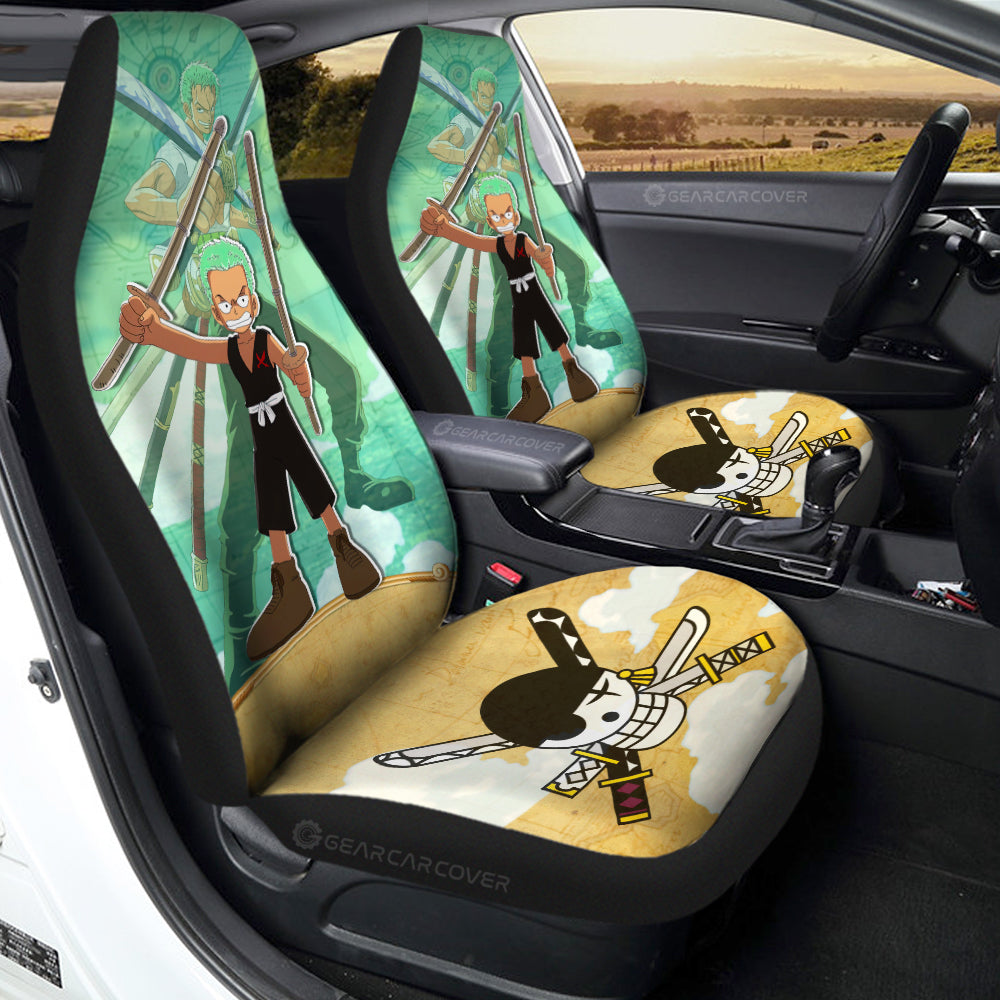 Roronoa Zoro Car Seat Covers Custom One Piece Map Anime Car Accessories - Gearcarcover - 1