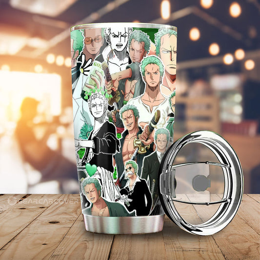 Roronoa Zoro Funny Tumbler Cup Custom Anime Car Accessories For One Piece Fans - Gearcarcover - 1