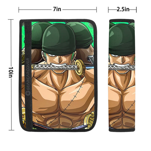 Roronoa Zoro Seat Belt Covers Custom One Piece Anime Car Accessoriess - Gearcarcover - 1