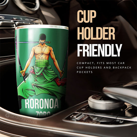 Roronoa Zoro Tumbler Cup Custom Anime Car Accessories For One Piece Fans - Gearcarcover - 2