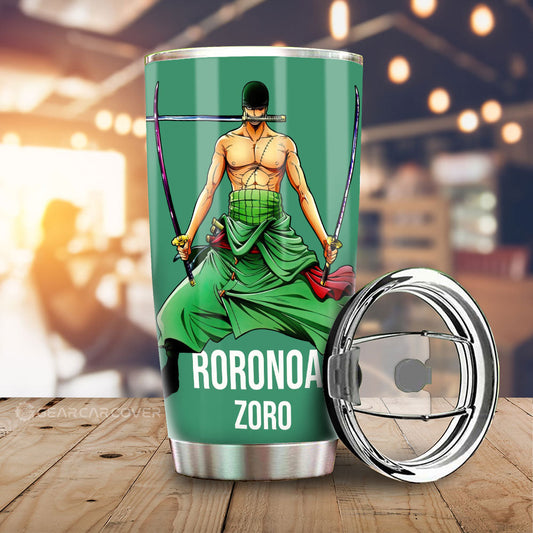 Roronoa Zoro Tumbler Cup Custom Anime Car Accessories For One Piece Fans - Gearcarcover - 1