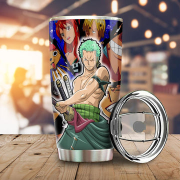 Roronoa Zoro Tumbler Cup Custom Anime One Piece Car Interior Accessories For Anime Fans - Gearcarcover - 1