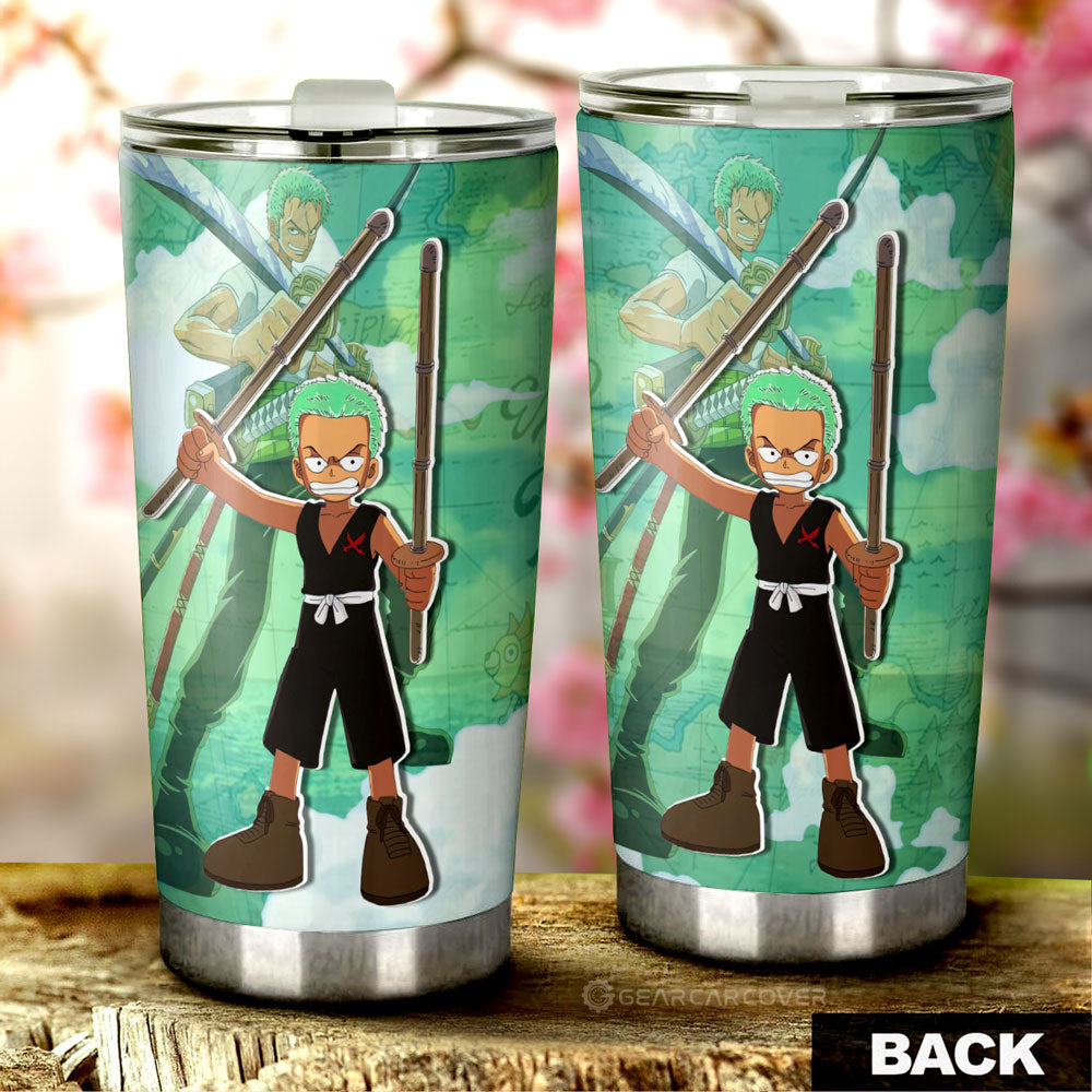 Roronoa Zoro Tumbler Cup Custom One Piece Map Anime Car Accessories - Gearcarcover - 3