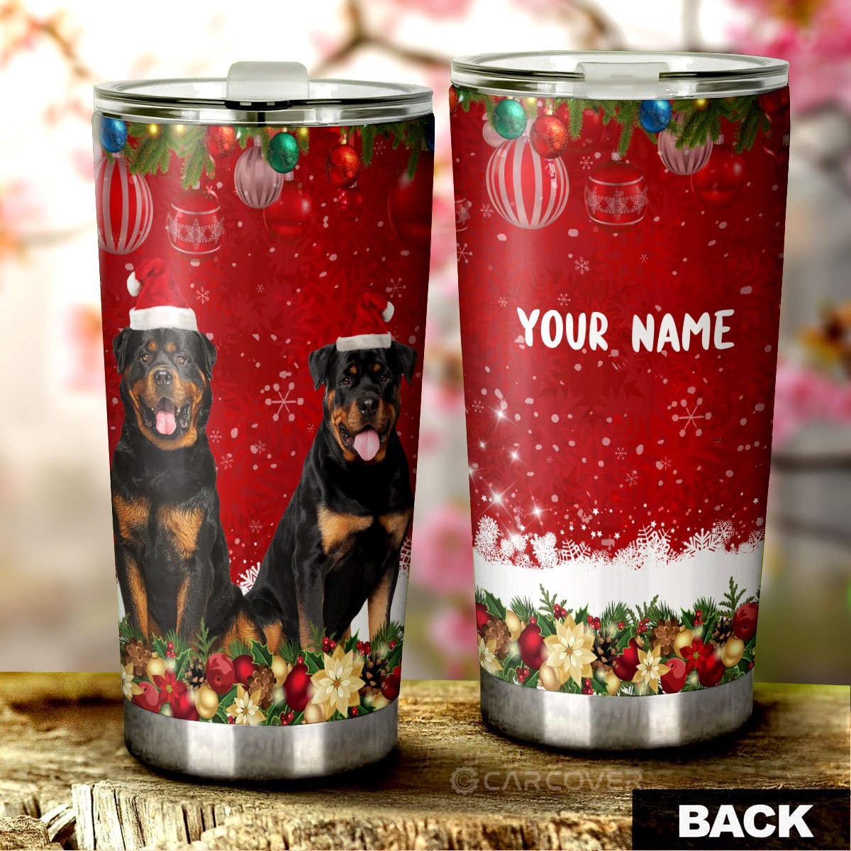 Rottweilers Tumbler Cup Custom Xmas Car Accessories - Gearcarcover - 1