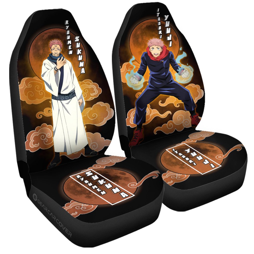 Ryoumen Sukuna And Yuuji Itadori Car Seat Covers Custom Jujutsu Kaisen Anime Car Interior Accessories - Gearcarcover - 3