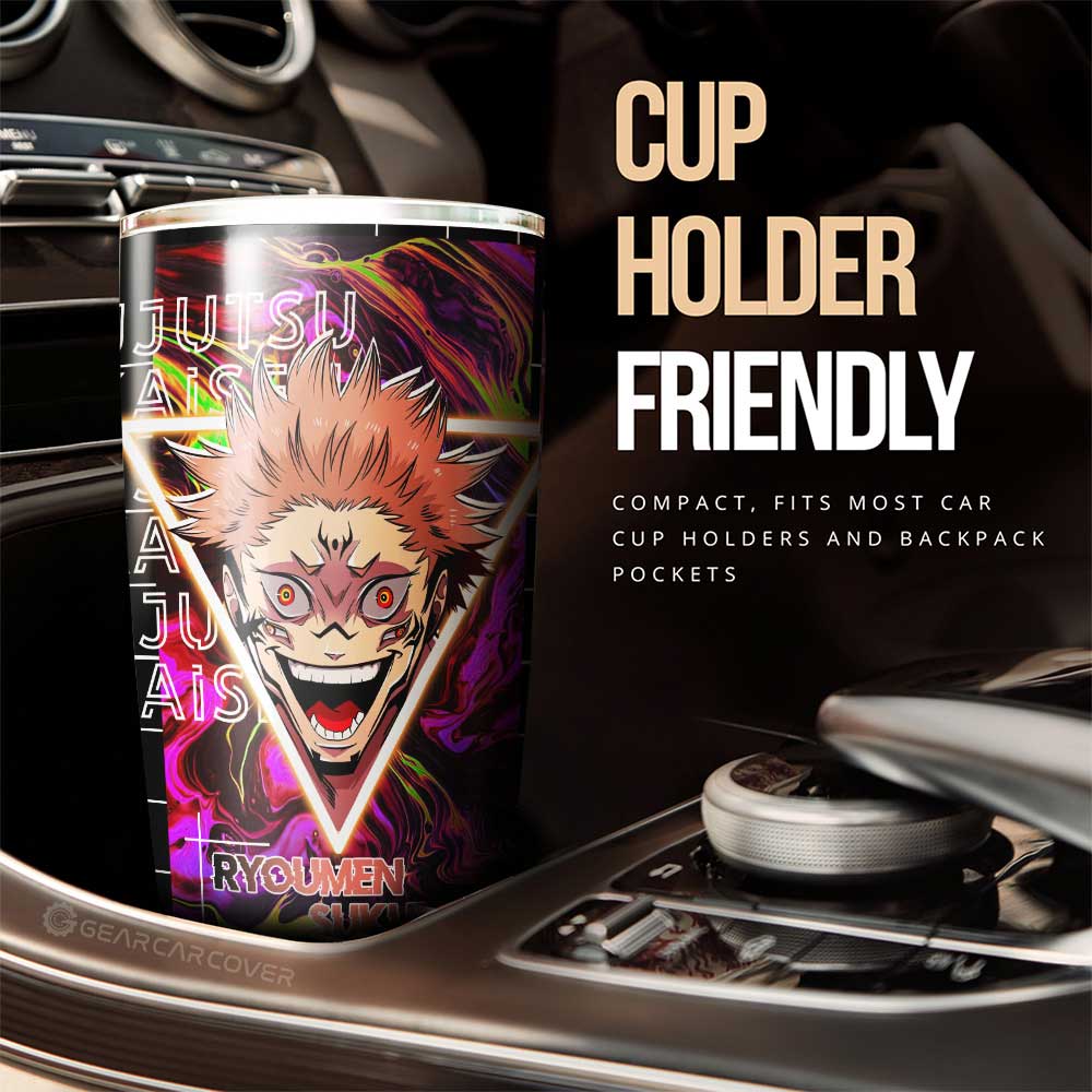 Ryoumen Sukuna Tumbler Cup Custom Jujutsu Kaisen Anime Car Interior Accessories - Gearcarcover - 3