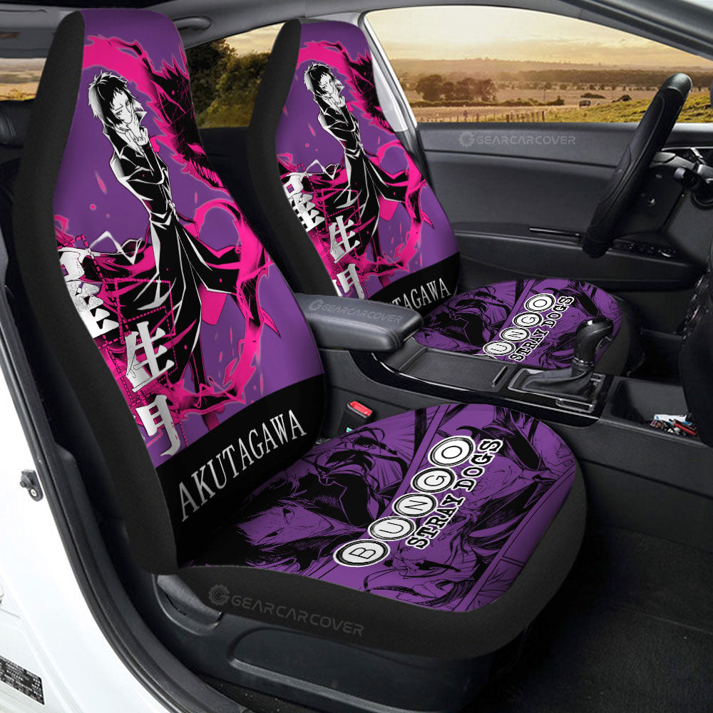 Ryuunosuke Akutagawa Car Seat Covers Custom Bungou Stray Dogs Anime Car Accessories - Gearcarcover - 3