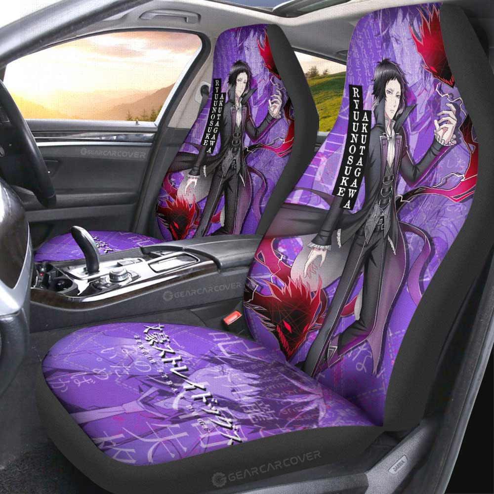 Ryuunosuke Akutagawa Car Seat Covers Custom Bungou Stray Dogs Anime Car Accessories - Gearcarcover - 4
