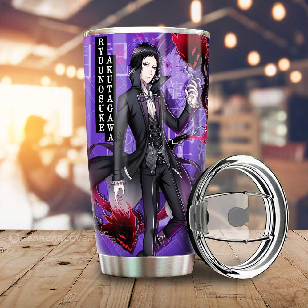 Ryuunosuke Akutagawa Tumbler Cup Custom Bungou Stray Dogs Anime Car Interior Accessories - Gearcarcover - 1