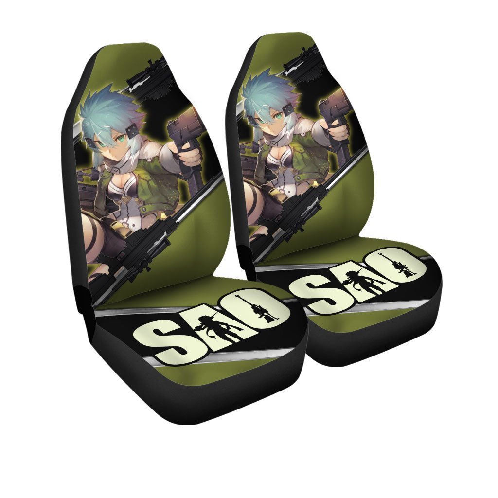 SAO Asada Shino Sinon Seat Covers Custom Sword Art Online Anime Car Accessories - Gearcarcover - 3