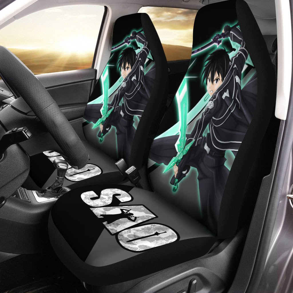 SAO Kirito Seat Covers Custom Kirigaya Kazuto Sword Art Online Anime Car Accessories - Gearcarcover - 1