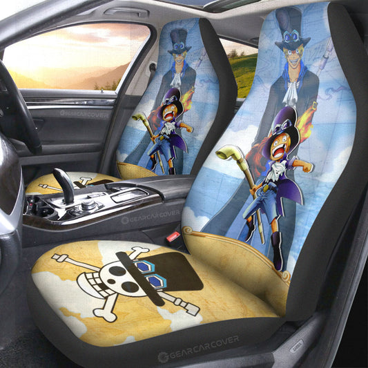 Sabo Car Seat Covers Custom One Piece Map Anime Car Accessories - Gearcarcover - 2