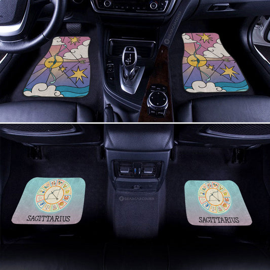 Sagittarius Colorful Car Floor Mats Custom Zodiac Car Accessories - Gearcarcover - 2
