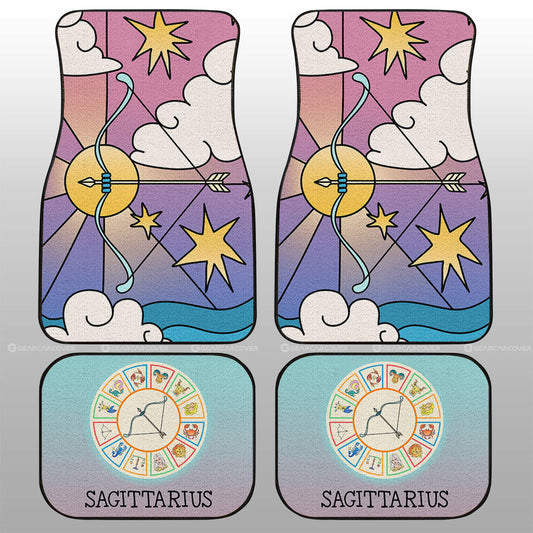 Sagittarius Colorful Car Floor Mats Custom Zodiac Car Accessories - Gearcarcover - 1