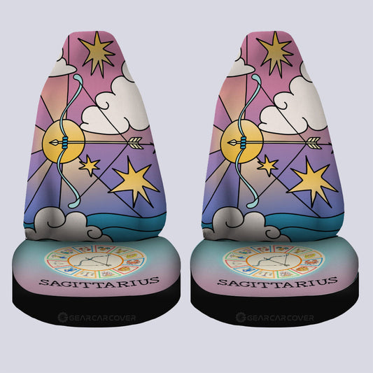 Sagittarius Colorful Car Seat Covers Custom Zodiac Car Accessories - Gearcarcover - 2