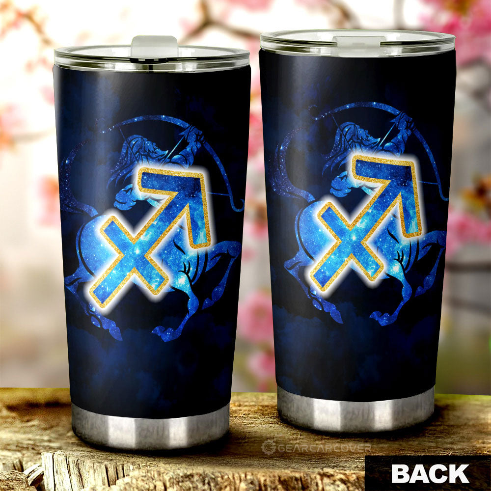 Sagittarius Tumbler Cup Custom Name Zodiac Car Interior Accessories - Gearcarcover - 3