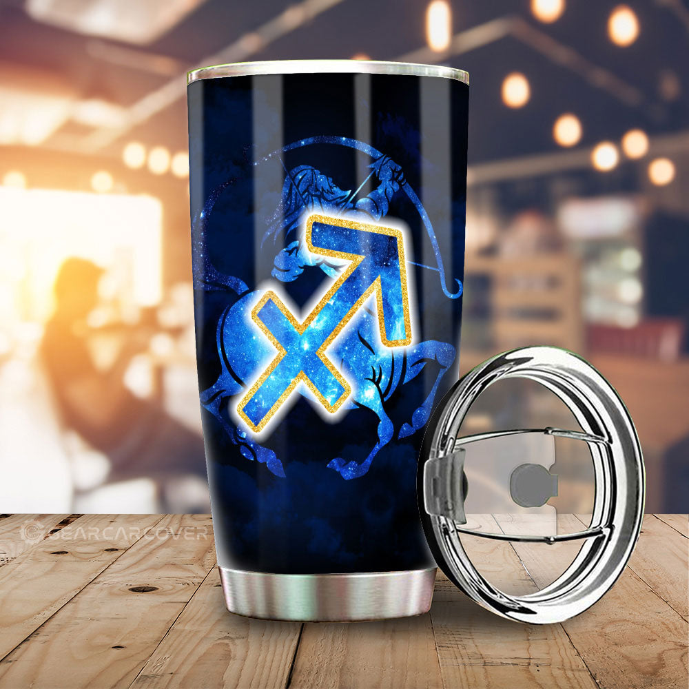 Sagittarius Tumbler Cup Custom Name Zodiac Car Interior Accessories - Gearcarcover - 1