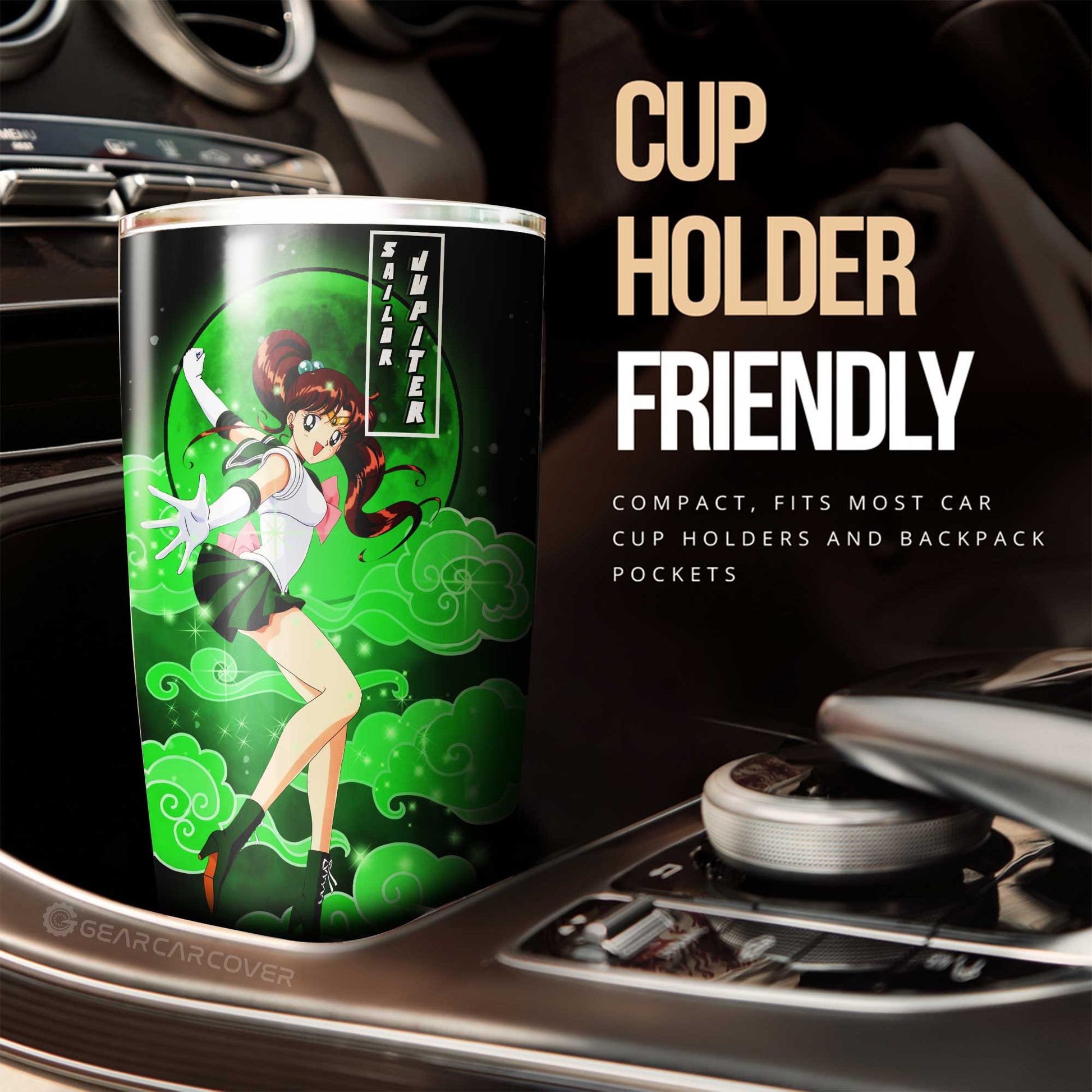 Sailor Jupiter Tumbler Cup Custom Sailor Moon Anime Car Interior Accessories - Gearcarcover - 2