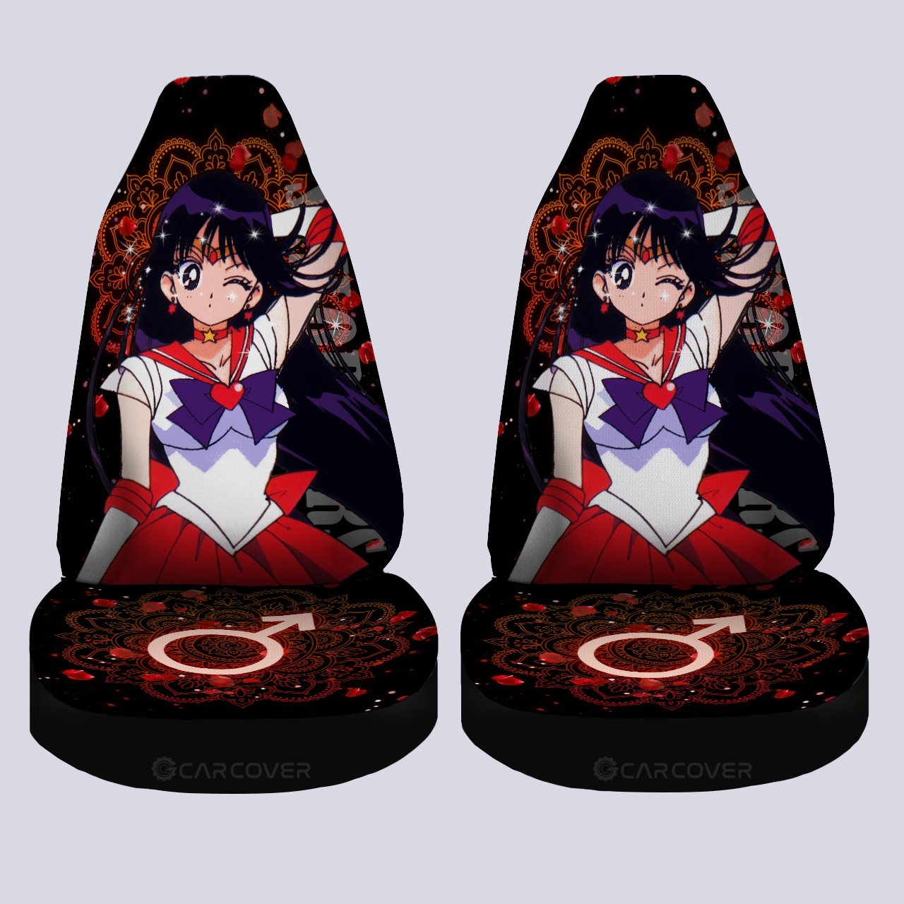Sailor Mars Car Seat Covers Custom Anime Sailor Moon Car Interior Accessories - Gearcarcover - 4