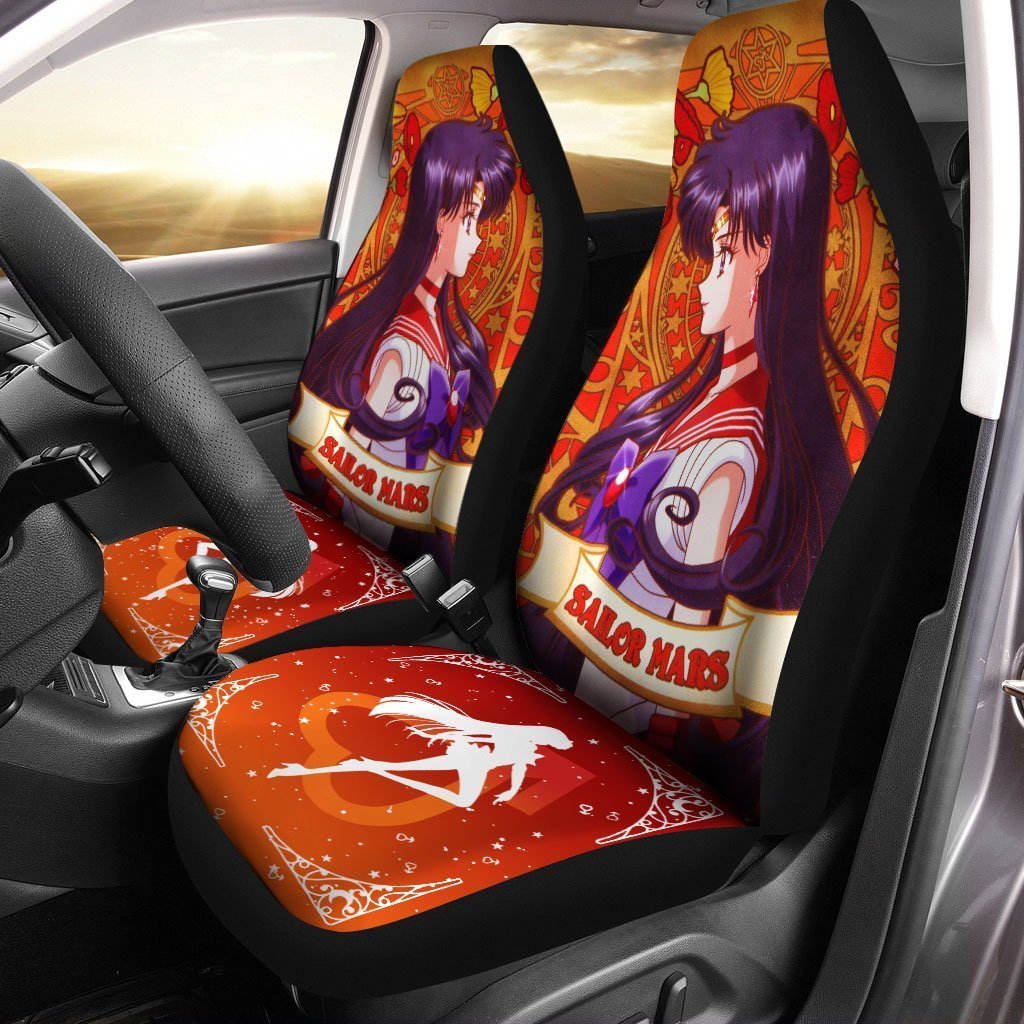Sailor Mars Car Seat Covers Custom Sailor Moon Anime Car Accessories - Gearcarcover - 1