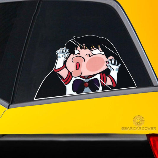 Sailor Mars Hitting Glass Car Sticker Custom Sailor Moon Anime Car Accessories For Anime Fans - Gearcarcover - 2