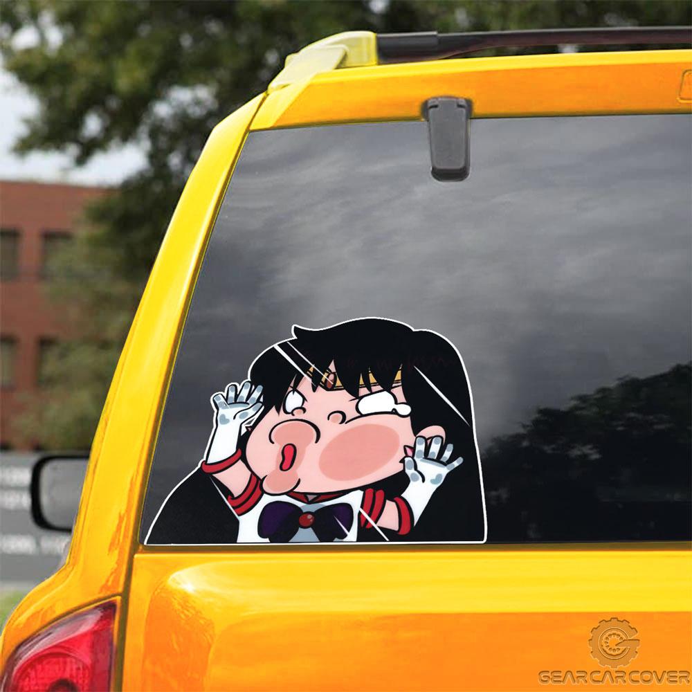 Sailor Mars Hitting Glass Car Sticker Custom Sailor Moon Anime Car Accessories For Anime Fans - Gearcarcover - 3