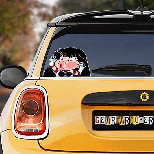 Sailor Mars Hitting Glass Car Sticker Custom Sailor Moon Anime Car Accessories For Anime Fans - Gearcarcover - 1